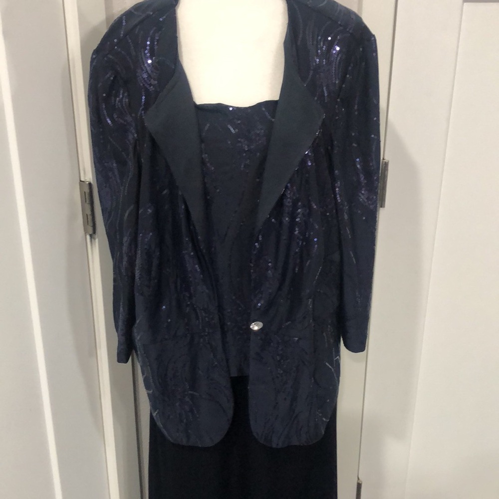 Alex Evenings Women’s Maxi Dress With matching jacket Dark blue Special occasion